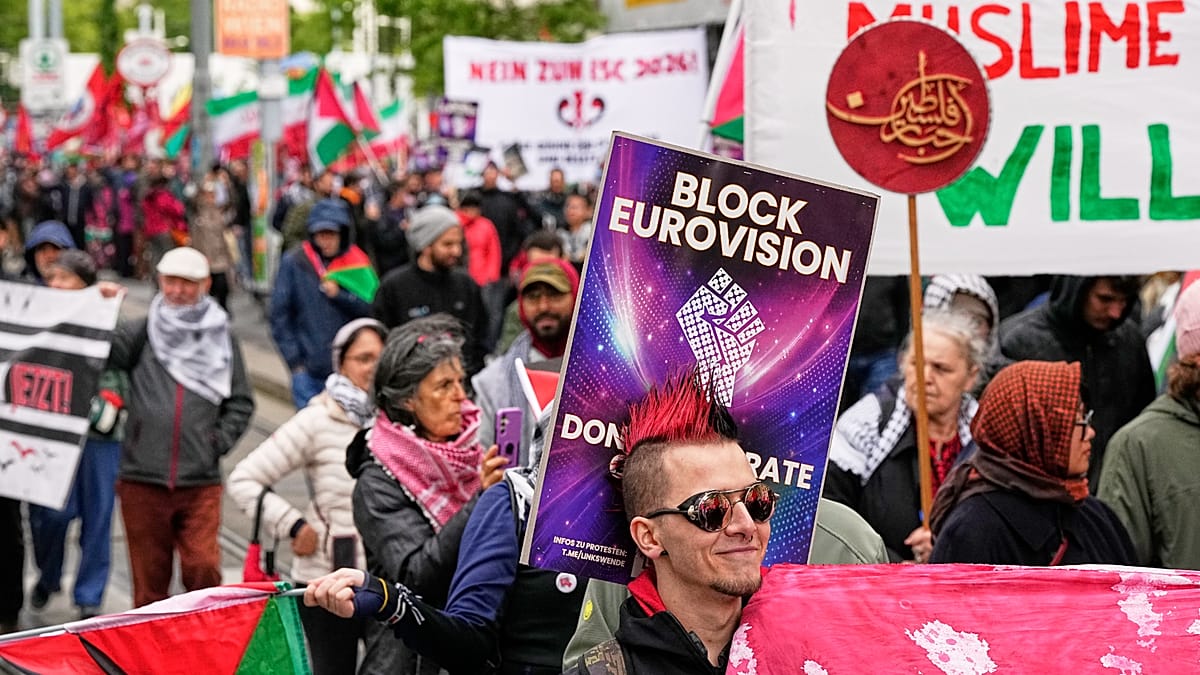 Protesto no Eurovision em Viena contra Israel