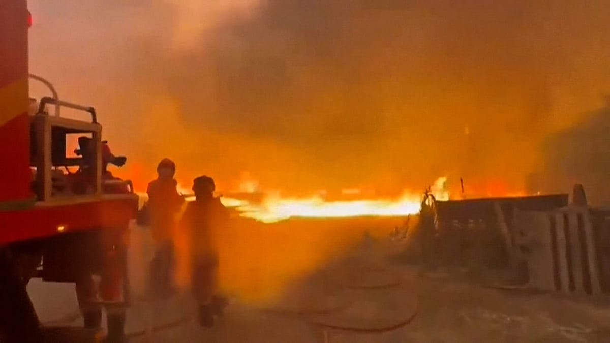 Incêndio em Aragão na Espanha em meio a onda de calor