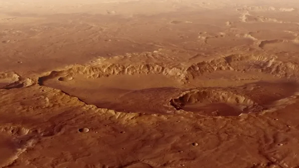Sonda Mars Express captura a cratera Schiaparelli em 3D