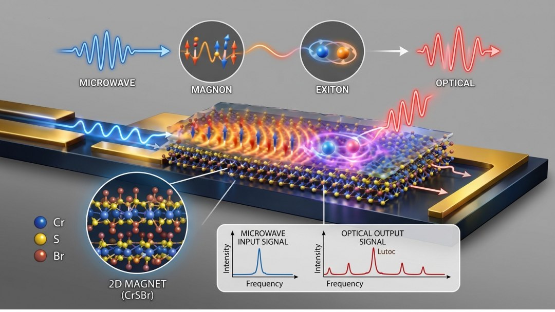 Cristal sólido converte micro-ondas em luz para fibras ópticas