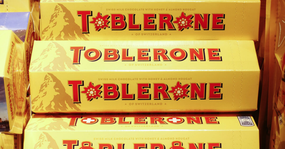 Mondelez processa marca vegana por formato do Toblerone